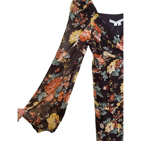 Veronica Beard $898 Silk Runway Maxi Dress Avani Floral Puff Sleeve Sz 2 NWT - Picture 7 of 11